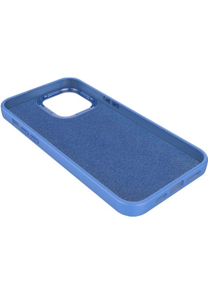 Apple iPhone 14 Plus Kılıf Metal Çerçeve ve Buton Tasarımlı Silikon Zore Luna Kapak-Sierra Mavi
