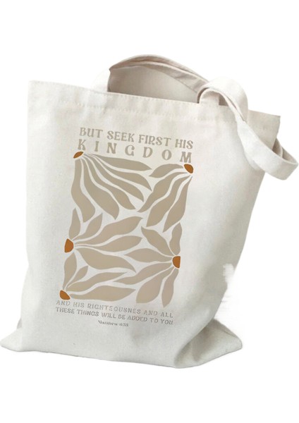 Omuz Kır Çiçeği Kanvas Tote Kadın Için Papatya Gül Lavanta Öğrenci Botanik Tarzı Kadın Tote Çanta (Yurt Dışından)