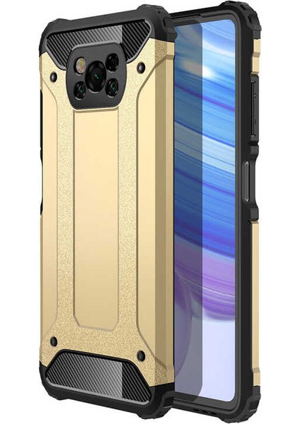 Xiaomi Poco X3 Kılıf Zore Crash Silikon Kapak-Gold