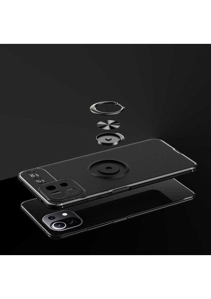 Xiaomi Mi 11 Lite Kılıf Zore Ravel Silikon Kapak-Siyah-Mavi