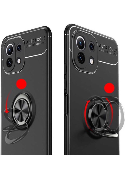 Xiaomi Mi 11 Lite Kılıf Zore Ravel Silikon Kapak-Siyah-Mavi