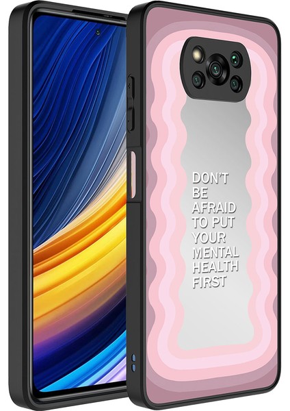 Xiaomi Poco X3 Kılıf Aynalı Desenli Kamera Korumalı Parlak Zore Mirror Kapak-Ayna