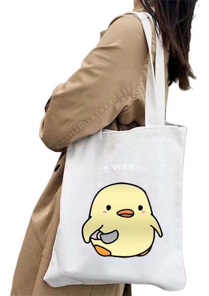 Sevimli Karikatür Hayvan Omuz Kanvas Tote Omuz Çantası (Yurt Dışından)