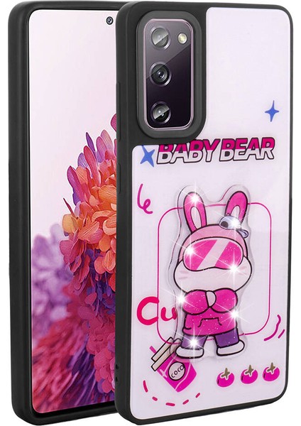 Galaxy S20 Fe Kılıf Parlayan Kabartmalı Ikonik Figürlü Zore Amas Silikon Kapak-Beyaz