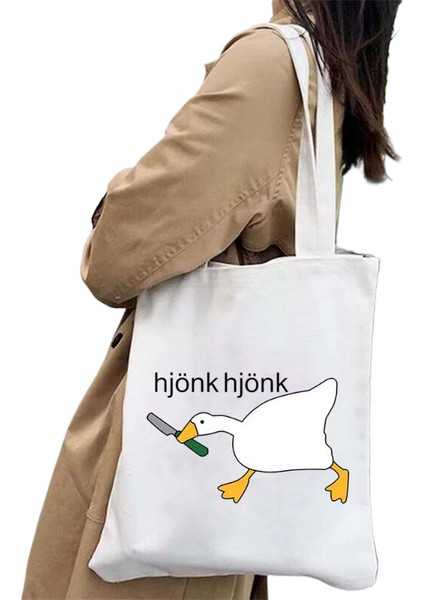 Sevimli Karikatür Hayvan Omuz Kanvas Tote Omuz Çantası (Yurt Dışından)