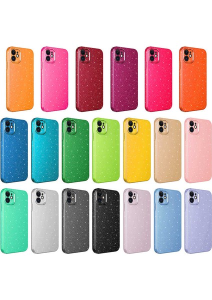 Apple iPhone 11 Kılıf Kamera Korumalı Simli Lüks Zore Koton Kapak-Turuncu