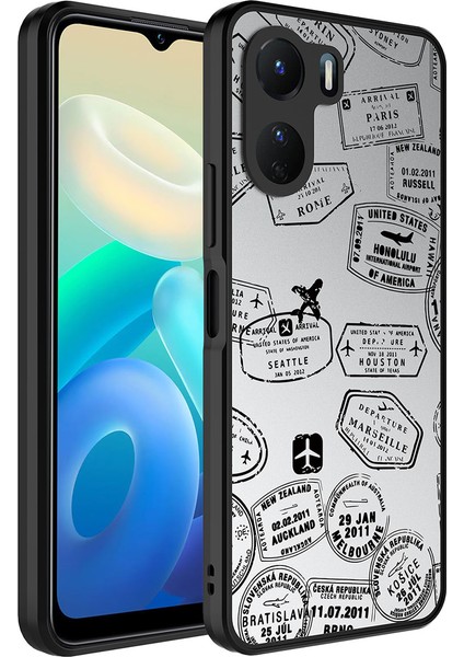 Vivo Y16 Kılıf Aynalı Desenli Kamera Korumalı Parlak Zore Mirror Kapak-Seyahat