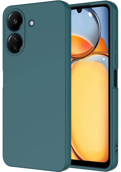 Xiaomi Poco C65 Kılıf Zore Mara Laaakan Kapak-Koyu Yeşil