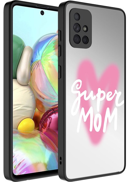 Galaxy A71 Kılıf Aynalı Desenli Kamera Korumalı Parlak Zore Mirror Kapak-Süper Anne