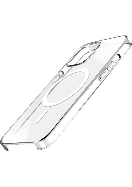 Apple iPhone 15 Pro Kılıf Zore Wireless Şarj Özellikli Şeffaf Orjin Kapak-Renksiz