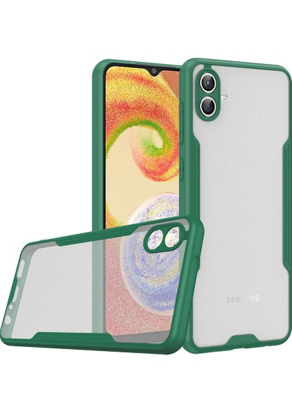 Galaxy A04 Kılıf Zore Parfe Kapak-Koyu Yeşil