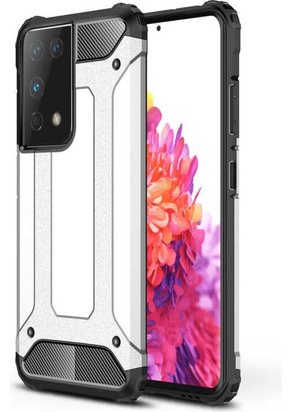 Galaxy S21 Ultra Kılıf Zore Crash Silikon Kapak-Gri