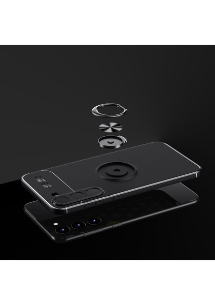 Galaxy S23 Plus Kılıf Zore Ravel Silikon Kapak-Siyah-Mavi