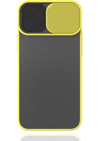 Apple iPhone 12 Mini Kılıf Zore Lensi Kapak-Sarı