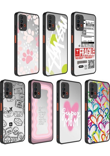 Xiaomi Redmi Note 9 4g Kılıf Aynalı Desenli Kamera Korumalı Parlak Zore Mirror Kapak-Yazı