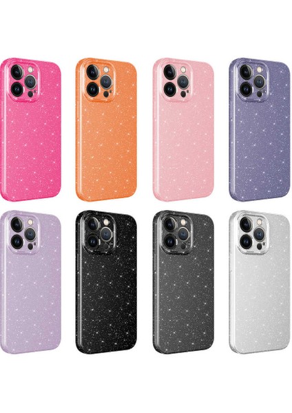 Apple iPhone 12 Pro Max Kılıf Kamera Korumalı Simli Lüks Zore Koton Kapak-Gri