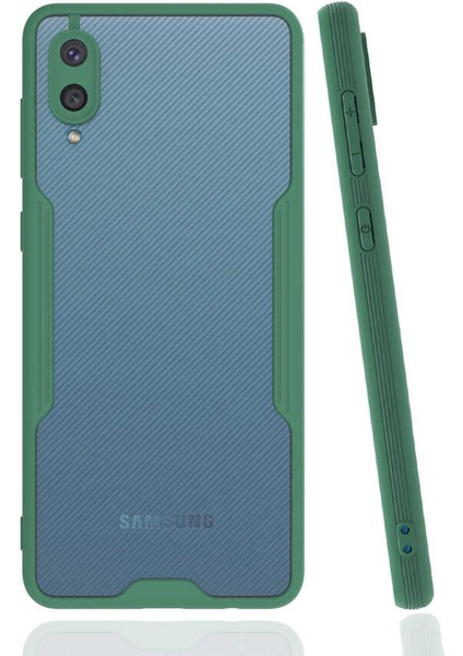 Galaxy A02 Kılıf Zore Parfe Kapak-Koyu Yeşil