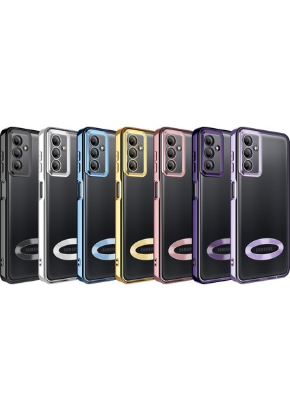 Galaxy A04S Kılıf Kamera Korumalı Logo Gösteren Zore Omega Kapak-Gold