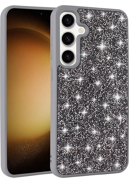 Galaxy S24 Kılıf Parlak Taşlı Tasarım Zore Pırlanta Kapak-Lila