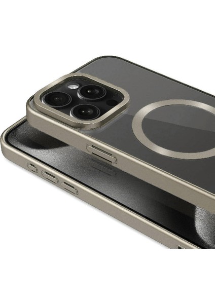 Apple iPhone 15 Pro Max Kılıf Mat Tasarımlı Magsafe Wireless Şarj Özellikli Zore Mat Setro Kapak-Siyah