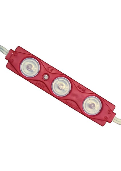 3 Lensli Modül Led Kırmızı 12 Volt 1.2 Watt 2835 ( 10 Adet )