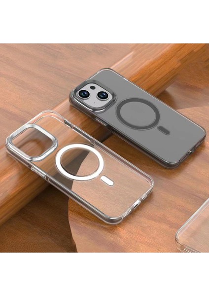 Apple iPhone 15 Uyumlu Zore Wireless Şarj Özellikli Şeffaf Efsane Kapak-Renksiz