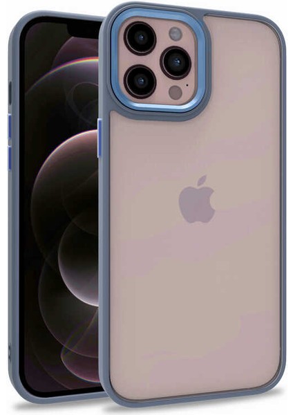 Apple iPhone 12 Pro Max Kılıf Zore Flora Kapak-Sierra Mavi