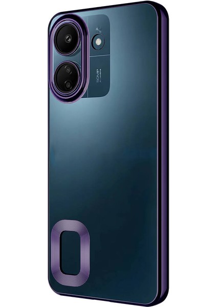 Xiaomi Redmi 13C Kılıf Kamera Korumalı Logo Gösteren Zore Omega Kapak-Gümüş modelleri