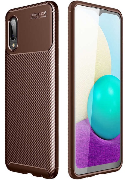 Galaxy A02 Kılıf Zore Negro Silikon Kapak-Kahverengi