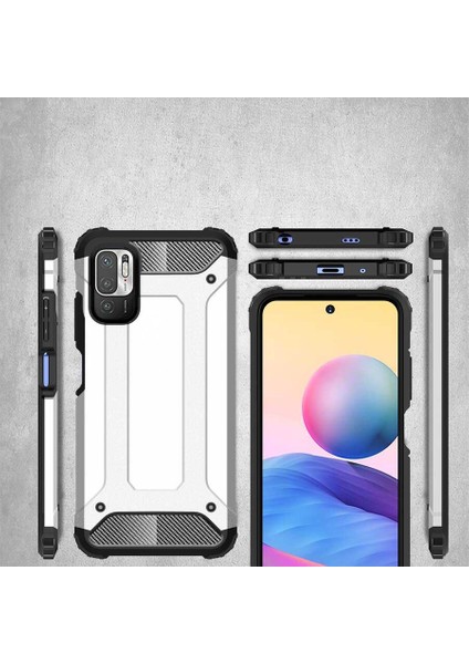 Xiaomi Poco M3 Pro Kılıf Zore Crash Silikon Kapak-Gri