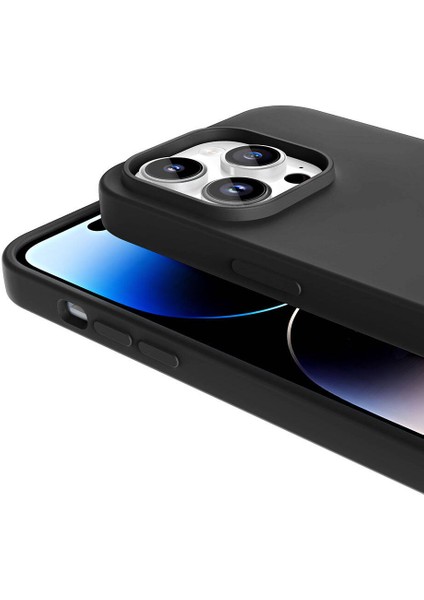 Apple iPhone 14 Pro Max Kılıf Magsafe Şarj Özellikli Sıvı Teknolojili Silinebilir Sert Zore Kivi Kapak-Derin Mor modelleri