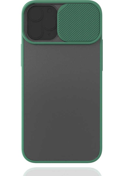 Apple iPhone 12 Mini Kılıf Zore Lensi Kapak-Koyu Yeşil