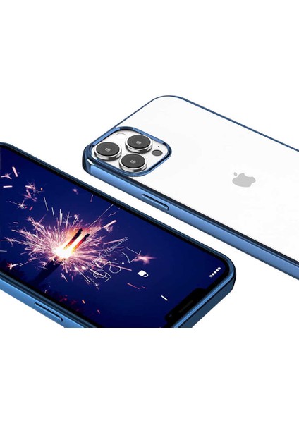 Apple iPhone 13 Pro Max Uyumlu Zore Pixel Kapak-Mavi