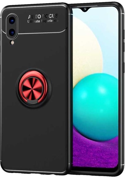 Galaxy A02 Kılıf Zore Ravel Silikon Kapak-Siyah-Kırmızı