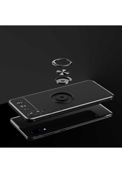 Galaxy A02 Kılıf Zore Ravel Silikon Kapak-Siyah-Kırmızı