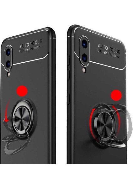 Galaxy A02 Kılıf Zore Ravel Silikon Kapak-Siyah-Kırmızı