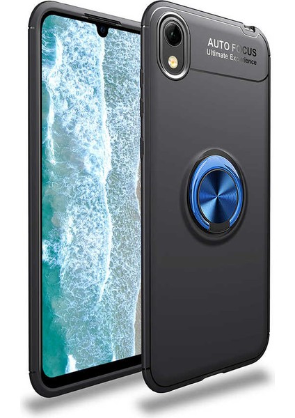 Huawei Y5 2019 Kılıf Zore Ravel Silikon Kapak-Siyah-Mavi