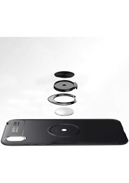 Huawei Y5 2019 Kılıf Zore Ravel Silikon Kapak-Siyah-Mavi