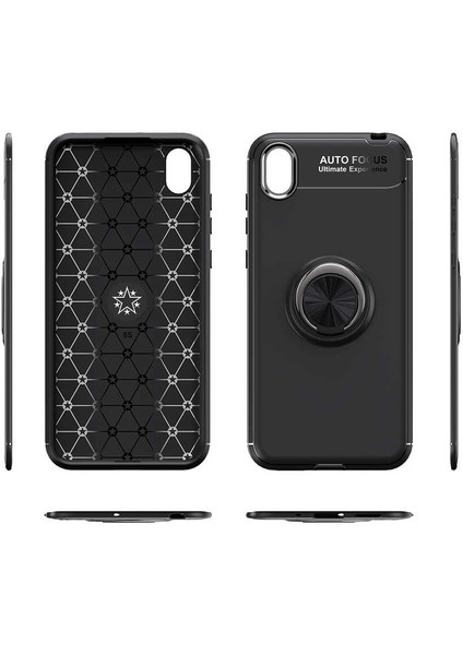 Huawei Y5 2019 Kılıf Zore Ravel Silikon Kapak-Siyah-Mavi