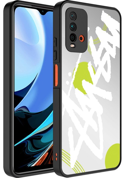 Xiaomi Redmi 9t Kılıf Aynalı Desenli Kamera Korumalı Parlak Zore Mirror Kapak-Yazı