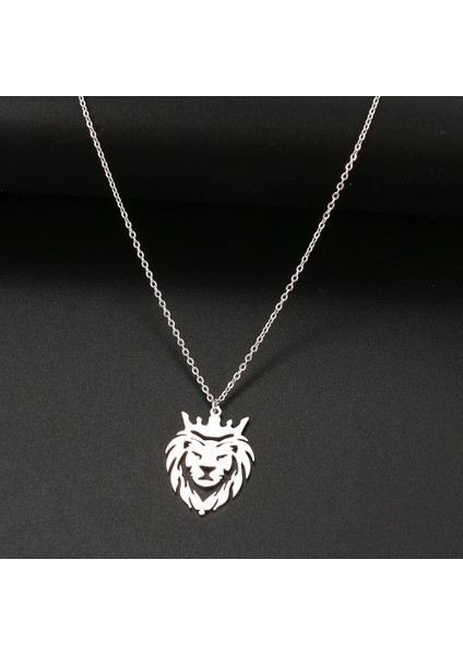 Aslan Figürü Gümüş Kolye