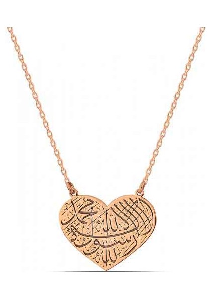 Kalpli Kelime-I Tevhid Yazılı Gümüş Kolye modelleri