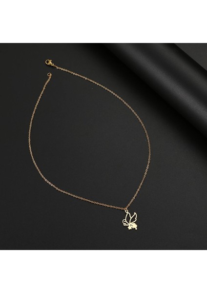 Minimal Kelebek Gümüş Kolye