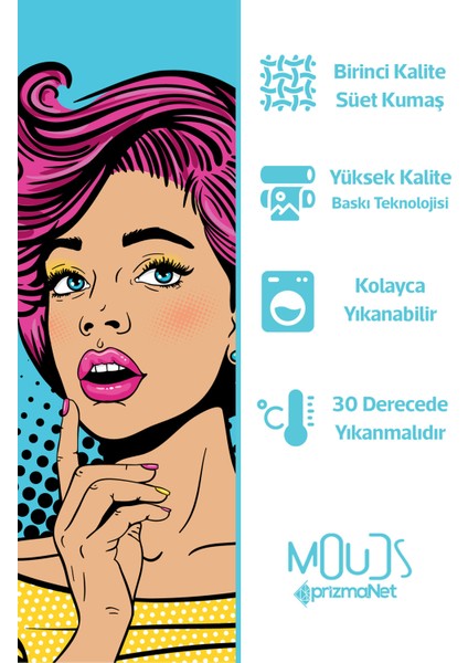 Çift Tarafı Baskılı Retro Woman Desenli Tekli Süet Kırlent Kılıfı fiyatları