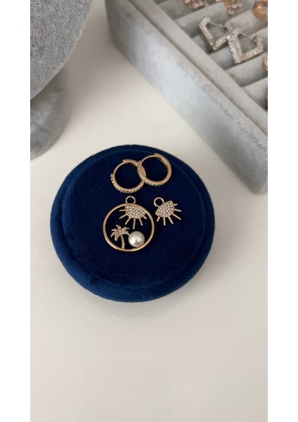 Vip Seri Gold Palmiye ve Güneş Detaylı Halka Küpe fırsatları