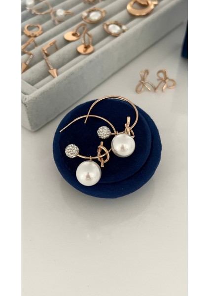 Vip Seri Gold Inci ve Zirkon Taş Detaylı Halka Küpe fiyatları