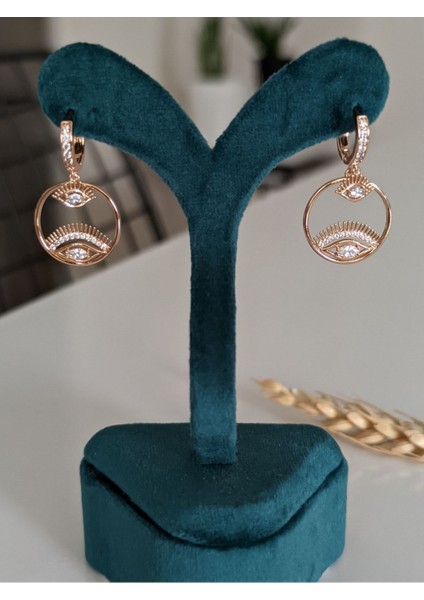 Gold Zirkon Taşlı Göz Halka Küpe fiyatları