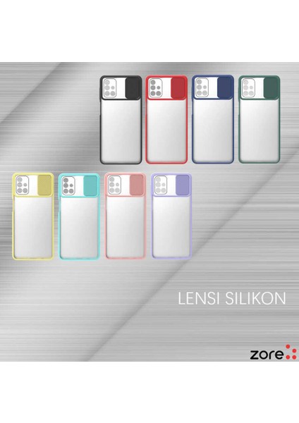 Galaxy M31S Kılıf Zore Lensi Kapak-Koyu Yeşil