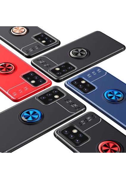 Galaxy A72 Kılıf Zore Ravel Silikon Kapak-Siyah-Mavi