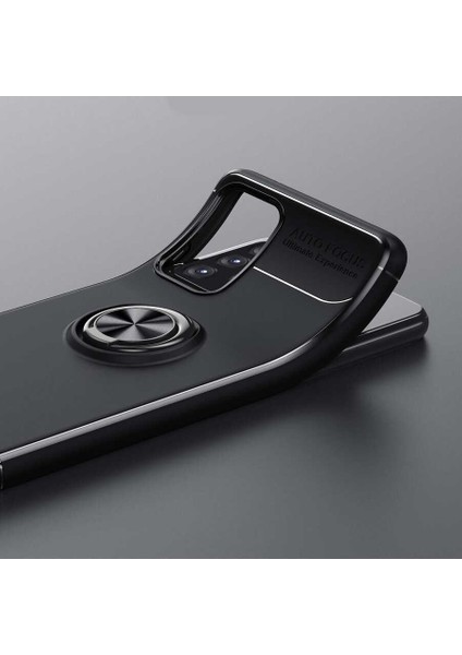 Galaxy A72 Kılıf Zore Ravel Silikon Kapak-Siyah-Mavi